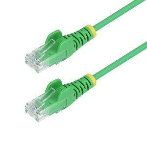 StarTech.com 1.5m Green Slim CAT6 Ethernet Cable, Snagless, 100W PoE, UTP, LSZH, 28AWG Pure Bare Copper Wire, Slim RJ45 Network Patch Cord w/Strain Reliefs, Individually Tested