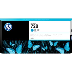 HP 728 300-ml Cyan DesignJet Ink Cartridge
