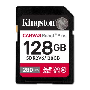 Kingston Technology 128GB Canvas React Plus SDXC UHS-II 280R/100W U3 V60 for Full HD/4K