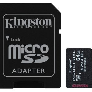 Kingston Technology 64GB microSDXC Industrial C10 A1 pSLC Card + SD Adapter