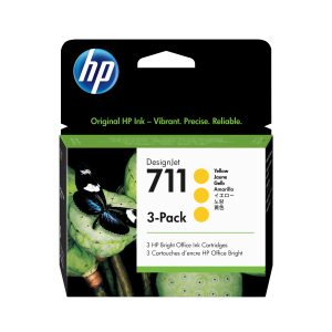 HP 711 3-pack 29-ml Yellow DesignJet Ink Cartridges
