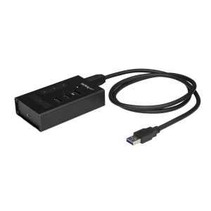 StarTech.com 4 Port USB 3.0 Hub - USB Type-A to 1x USB-C & 3x USB-A - Commercial Metal USB Hub - SuperSpeed 5Gbps USB 3.1/3.2 Gen 1 - Self Powered - BC 1.2 Fast Charge - Mountable/Rugged~4 Port USB 3.0 Hub - USB Type-A to 1x USB-C & 3x USB-A - Commercial Metal USB Hub - SuperSpeed USB 3.2 Gen 1 (5Gbps)- Self Powered - BC 1.2 Fast Charge - Mountable/Rugged