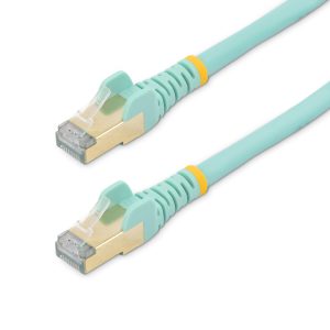 StarTech.com 1m CAT6a Ethernet Cable - 10 Gigabit Shielded Snagless RJ45 100W PoE Patch Cord - 10GbE STP Network Cable w/Strain Relief - Aqua Individually Tested/Wiring is UL Certified/TIA