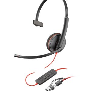HP Poly Blackwire 3210 Monaural USB-C Headset +USB-C/A Adapter (Bulk)
