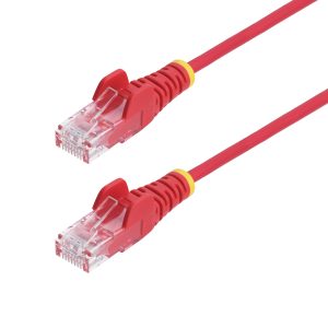 StarTech.com 1.5m Red Slim CAT6 Ethernet Cable, Snagless, 100W PoE, UTP, LSZH, 28AWG Pure Bare Copper Wire, Slim RJ45 Network Patch Cord w/Strain Reliefs, Individually Tested