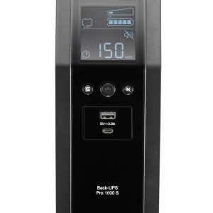 APC Back-UPS Pro, 1600VA/960W, Tower, 230V, 8x IEC C13 outlets, Sine Wave, AVR, USB Type A + C ports, LCD, User Replaceable Battery