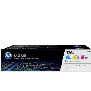 HP 126A 3-pack Cyan/Magenta/Yellow Original LaserJet Toner Cartridges