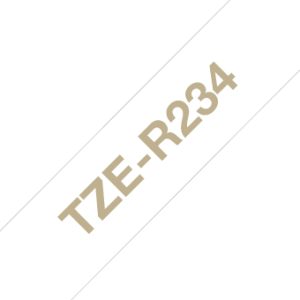 Brother TZE-R234 label-making tape Gold on white