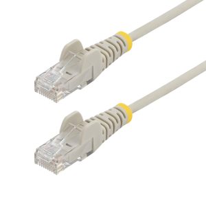StarTech.com 10m Gray Slim CAT6 Ethernet Cable, Snagless, 100W PoE, UTP, LSZH, 28AWG Pure Bare Copper Wire, Slim RJ45 Network Patch Cord w/Strain Reliefs, Individually Tested