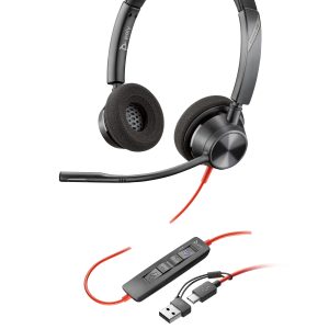 HP Poly Blackwire 3320 Stereo Microsoft Teams Certified USB-C Headset +USB-C/A Adapter