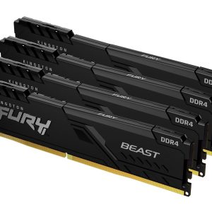 Kingston Technology FURY Beast 32GB 3600MT/s DDR4 CL17 DIMM (Kit of 4) Black