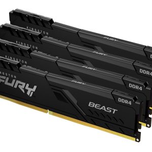Kingston Technology FURY Beast 64GB 3200MT/s DDR4 CL16 DIMM (Kit of 4) 1Gx8 Black