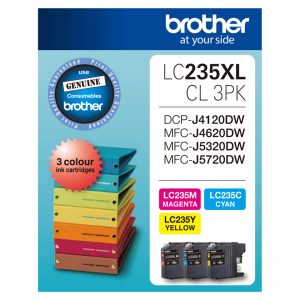 Brother LC235XLCL3PK ink cartridge 3 pc(s) Original Cyan, Magenta, Yellow