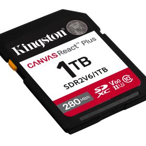 Kingston Technology 1TB Canvas React Plus SDXC UHS-II 280R/150W U3 V60 for Full HD/4K