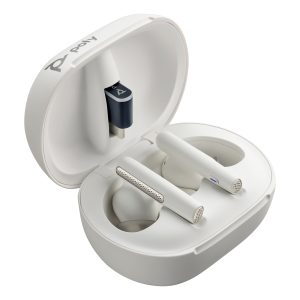 HP Poly Poly Voyager Free 60/60+ Microsoft Teams Certified White Earbuds (2 Pieces)