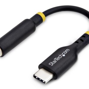StarTech.com 5in (12.7cm) USB-C to 3.5mm TRRS Headphone/Headset Jack Audio Adapter, USB Type-C Aux Dongle, 32-bit DAC, Supports USB-C/Thunderbolt, Laptop/Phone/Tablet
