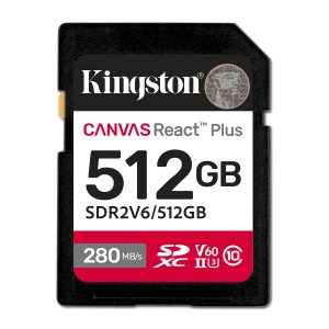 Kingston Technology 512GB Canvas React Plus SDXC UHS-II 280R/150W U3 V60 for Full HD/4K