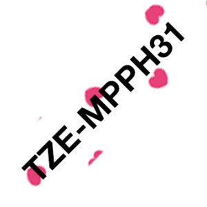Brother TZE-MPPH31 label-making tape Black on pink