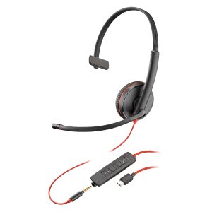 HP Poly Poly Blackwire C3215 Monaural Headset +Carry Case