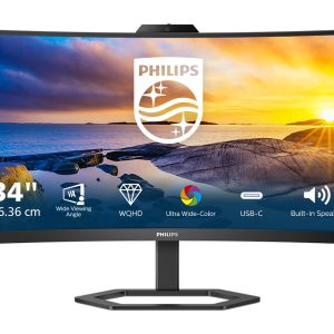Philips 5000 series 34E1C5600HE/75 computer monitor 86.4 cm (34") 3440 x 1440 pixels Wide Quad HD LCD Black