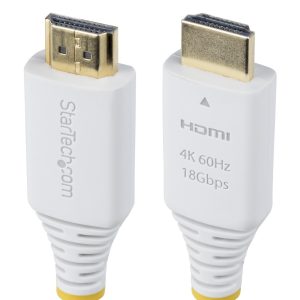 StarTech.com 10ft (3m) Premium Certified High Speed HDMI Cable, 4K 60Hz/1440p 144Hz, HDR10/HDCP 2.2/ARC, 18Gbps, UHD HDMI 2.0 Cord for TV/Monitor/Display, TPE Jacket, White