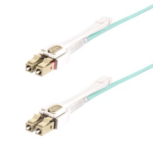 StarTech.com 10m (32.8ft) LC to LC (UPC) OM4 Multimode Fiber Optic Cable w/Push Pull Tabs, 50/125µm, 100G, Bend Insensitive, Low Insertion Loss - LSZH Fiber Jumper Cord
