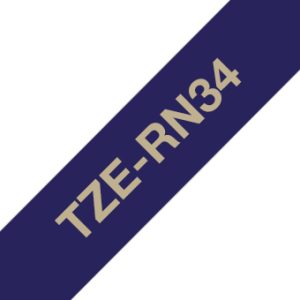 Brother TZE-RN34 label-making tape Gold on navy